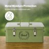 TOQUE Seed Box 4-Compartment Storage Box Metal Seed Organiser Dark Green