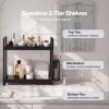 Levede Bathroom Organiser Countertop 2 Tier Perfume Skincare Storage Shelf Black