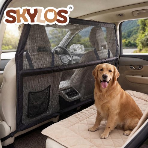 Skylos Dog Car Barrier Net Mesh Dog Guard Safety Boot Back Seat Pet Barrier