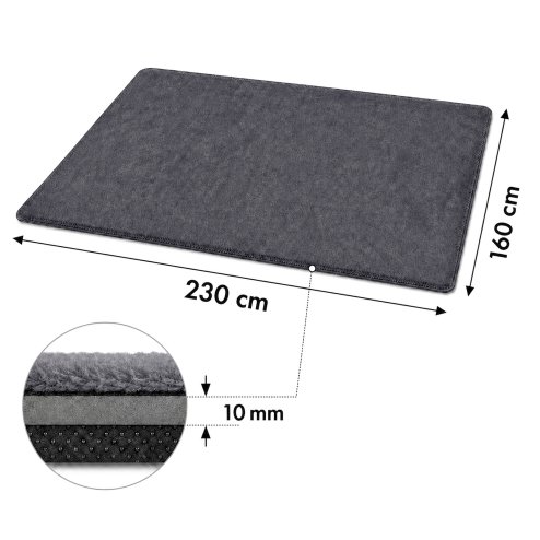 Marlow Rugs Living Room? Faux Wool Carpet Rebound Foam Non Slip Washable Grey