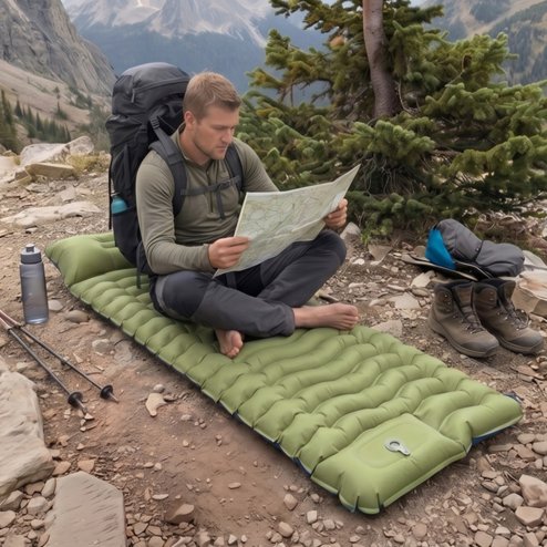 Mountview Camping Sleeping Pad Ultralight Inflatable Mat Built In Pump Packable