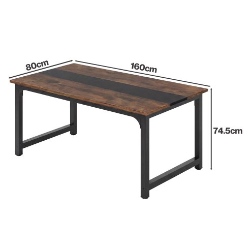 Levede Dining Table 4-6 Seater Retro Kitchen Adjustable Foot for Home Walnut