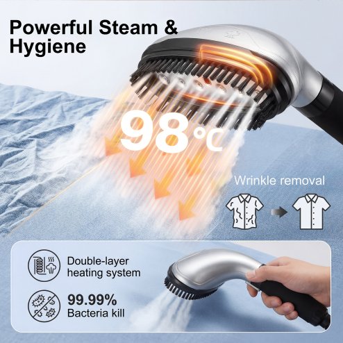 Spector Upright Garment Clothes Steamer 3.3L Vertical Standing Steamer 4 Levels