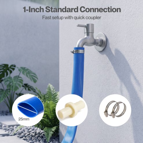 TradeRight Hose Pipe 1 Inch Reinforced PVC 20m for Home Pool Drainage Pump Blue