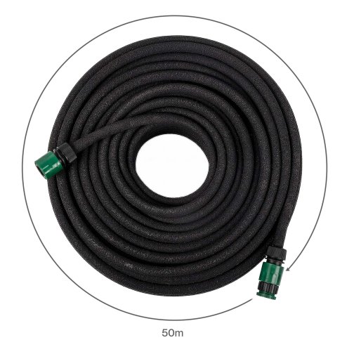 Traderight Soaker Hose 50m Drip Irrigation Deep Root Watering For Gardens Black
