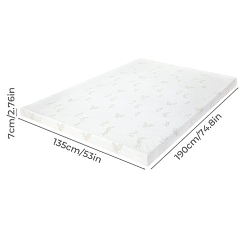 Lavio Mattress Topper Memory Foam Double Dual Layer Pressure Relief Anti Slip