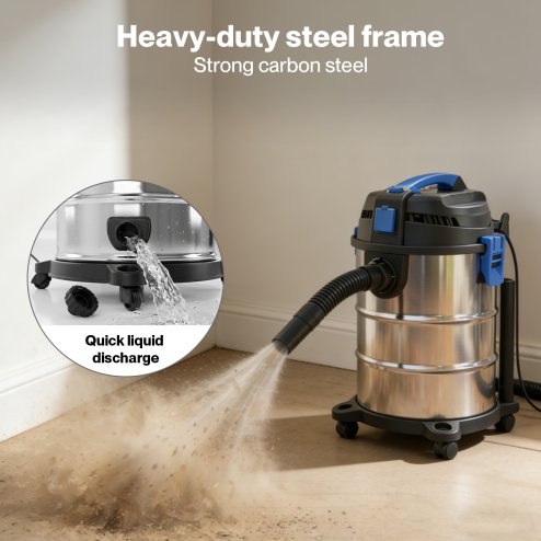 Spector Wet Dry Vacuums Cleaner 30L Wheeled Powerful Compact Cleaning Handheld