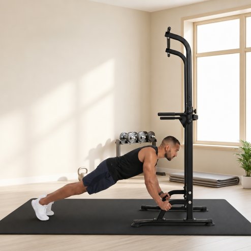 Centra Pull Up Station, 9-Height Adjustable, 150kg Carbon Steel, Black
