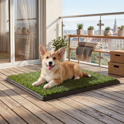 Skylos Dog Potty Tray Artificial Grass Puppy Toilet Trainer Indoor Pet Pee Pad