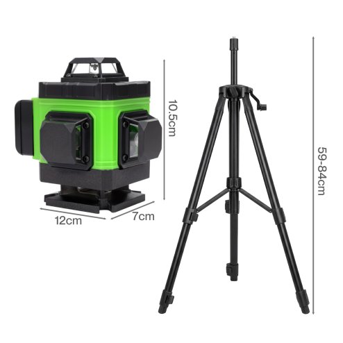 Traderight 16 Line Laser Level 4D Green Cross Line Self Leveling Rotary Measure
