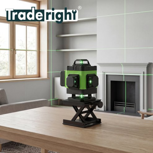 Traderight 16 Line Laser Level 4D Green Cross Line Self Leveling Rotary Measure