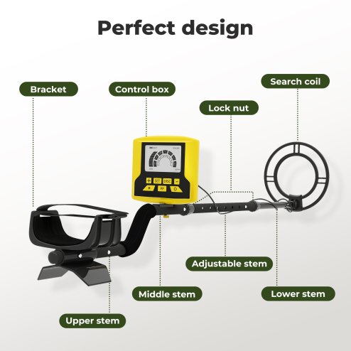 Traderight Deep Professional Metal Detector Hunt Treasure Gold Coins Waterproof