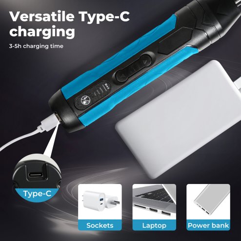 Traderight 4V Cordless Electric Screwdriver Set Fast-Charging 1500mah Power Tool