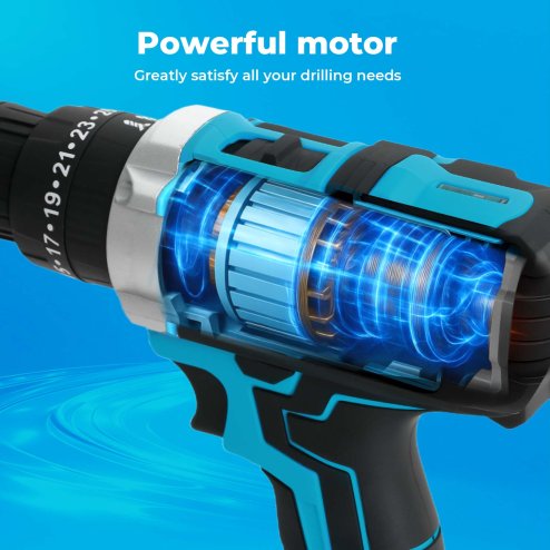 Traderight 21V Cordless Drill Combi Driver Electric Screwdriver Set 1 Battery