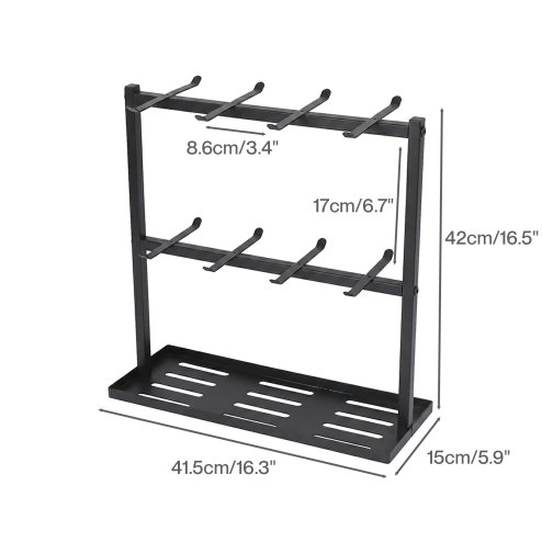 Levede Mug Holder Stand Countertop Coffee Cup Rack Storage Organiser 16 Hooks