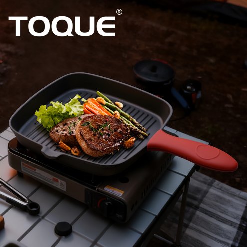 Toque Cast Iron Griddle Grill Pan Square Skillet BBQ Non?Stick Frying Cookware