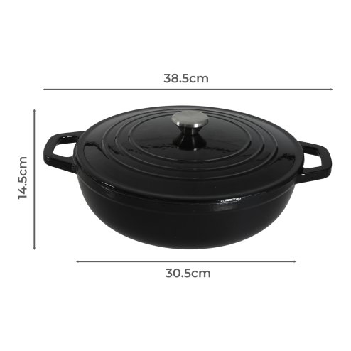 Toque Cast Iron Enameled Dutch Oven Bread Baking Casserole Pot Self-Basting Lid