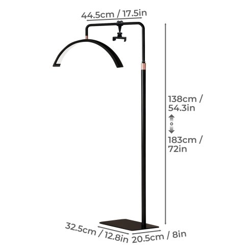 Emitto LED Lash Light Half Moon Lamp for Lash Extension Tattoo Aluminium Alloy