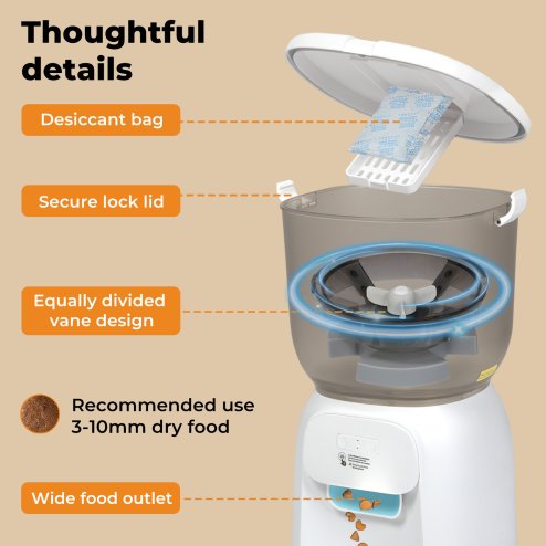 Skylos 4L Automatic Pet Feeder Wifi Auto Smart Dog Cat Food Dispenser Timer Feed