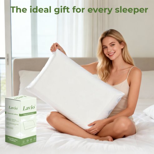 Lavio Luxury Pillow Firm Side Support Memory Foam with Soft Side Foam Reversible