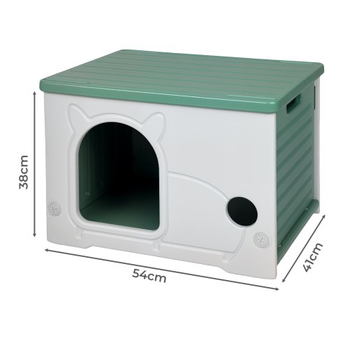 Skylos Dog Kennel Plastic Puppy Shelter Pet House Weatherproof Outdoor Indoor