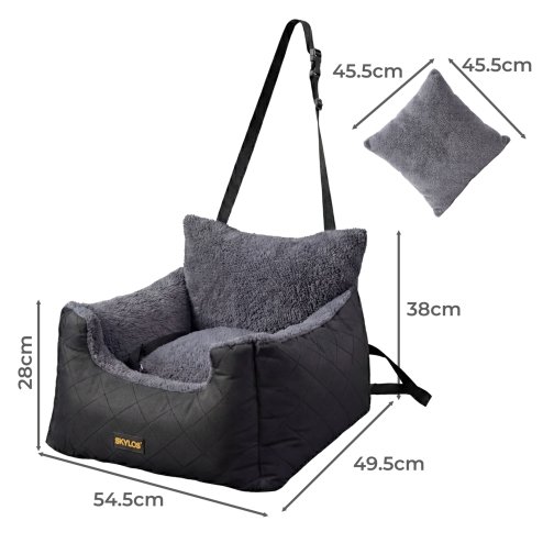 Skylos Dog Car Seat Travel Bed Carrier Pet Booster Seat Basket Portable Puppy