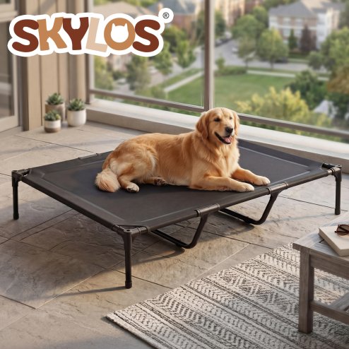 Skylos Elevated Dog Bed Large Mesh Raised Pet Cot Waterproof Indoor Outdoor