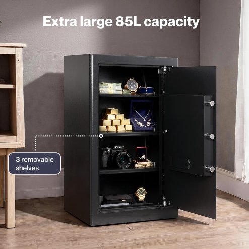 Levede Digital Safe Box Large Fireproof with Key Password Home Office  Security