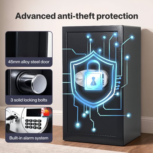 Levede Digital Safe Box Large Fireproof with Key Password Home Office  Security