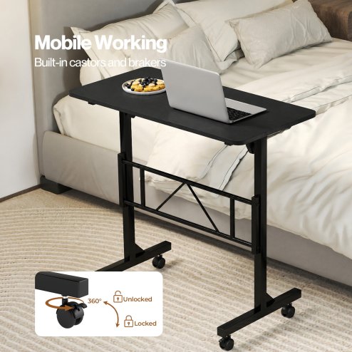 Levede Standing Desk Small Adjustable Height Folding Office 50kg Load Black