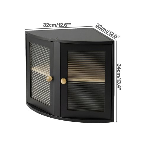 Bread Bin Corner Bread Bin for Kitchen Double-Layer Bamboo Box Black