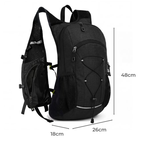 Swifto Hiking Backpack Foldable 20L Water Resistant Daypack Camping Black