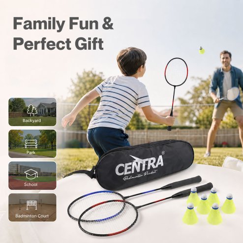 Centra Badminton Racket Set 11PCS 4 Players Aluminum Outdoor Game with Bag