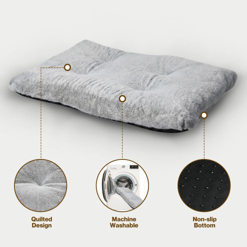 Skylos Large Dog Bed Mattress Soft Plush Cat Cushion Washable Pet Crate Pad Mat