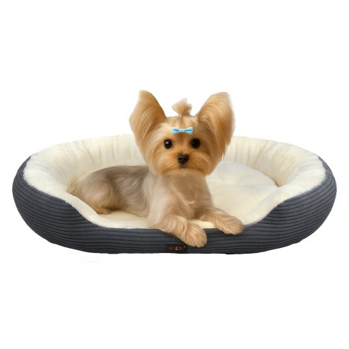 Skylos Dog Bed Luxury Soft Washable Puppy Cat Cushion Mattress Corduroy Grey S