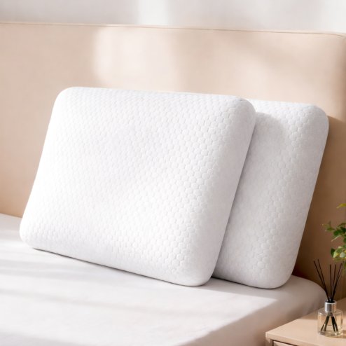 Lavio Ergonomic Memory Foam Pillow for Neck Shoulder Pain Relief Washable 2PC