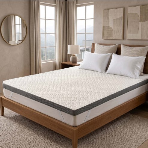 Lavio King Mattress Topper Memory Foam Dual Layer Hotel Quality Bed Protector