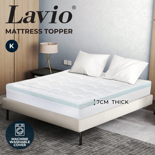 Lavio Quilted Mattress Protector King Thick Cooling Gel Memory Foam Bed Cover