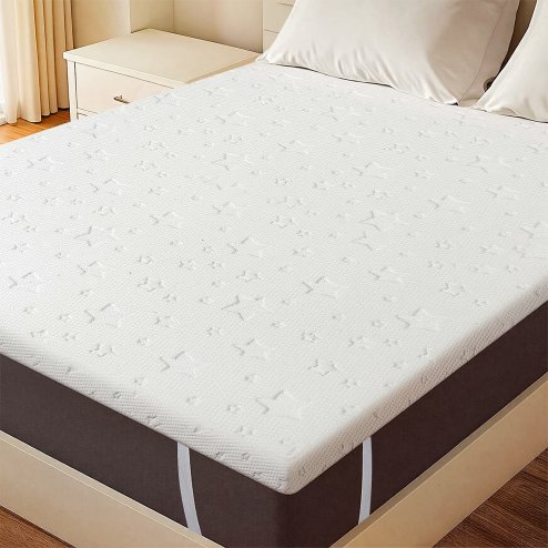 Lavio Double Mattress Topper 5cm Memory Foam Bamboo Charcoal Washable Non Slip
