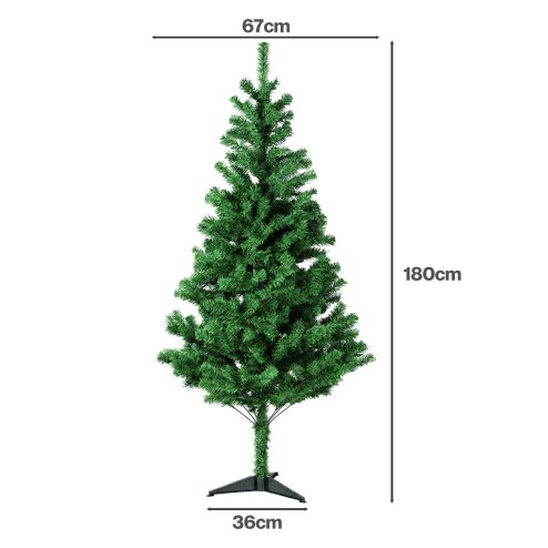 Santaco Christmas Tree 180Cm Artificial Xmas Spruce 483 PVC Stand Indoor Green
