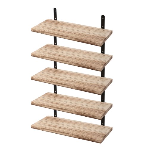 Levede Floating Shelves Wood Wall Mounted Shelf Rustic Set of 5 Light Brown