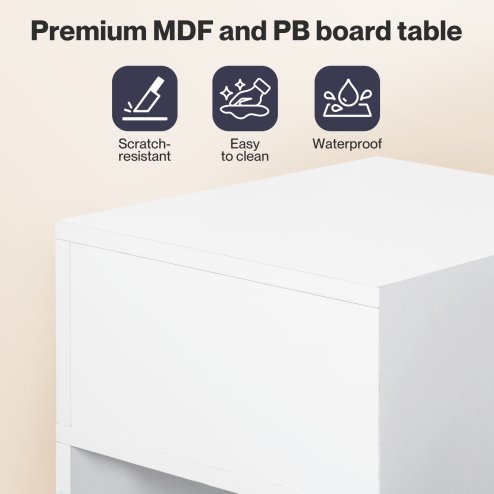 Levede Bedside Table Cabinet Narrow Slim Side Cabinet White Drawer Open Shelf