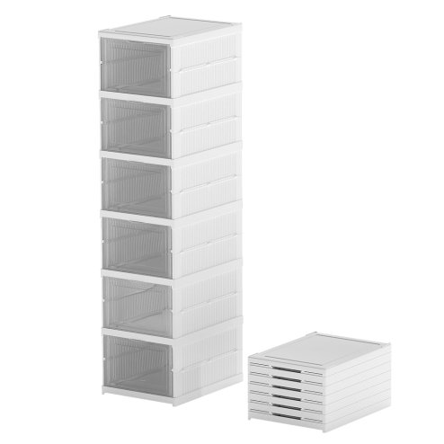Levede Shoe Box Foldable Home Shoe Shelf Ventilated Storage Organizer 6 Pcs