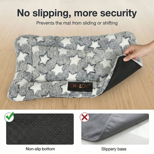 Skylos Dog Bed Pet Cat Cushion Crate Mat Arctic Fleece Extra Large Anti-slip