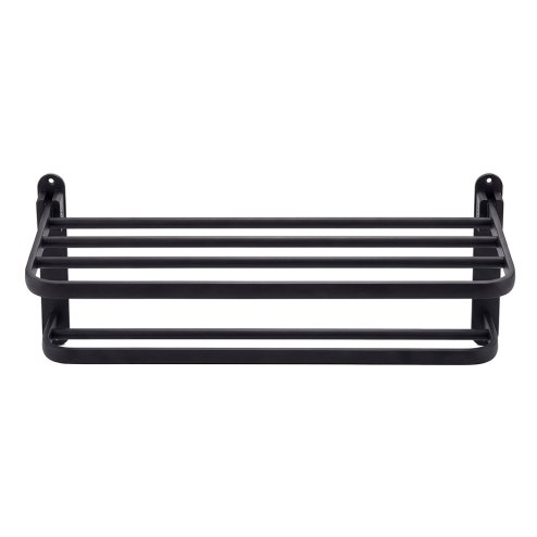 Levede Towel Holder with 2 Bars Wall Mounted No Drill Bathroom Shelf Black