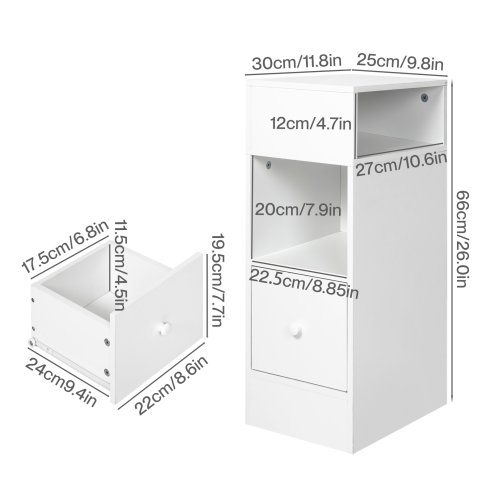 Levede Bedside Tables Modern Nightstand White Storage Drawer Shelf for Bedroom