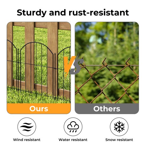 Levede Animal Barrier Metal Decorative Garden Fence Outdoor Pet Border 10 Pack