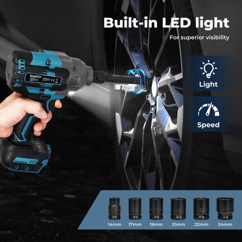 Traderight 21V Brushless Impact Wrench 1/2