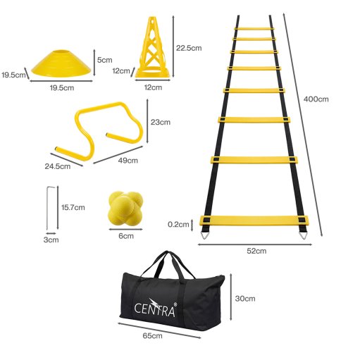 Centra Football Training Equipment Pro Agility Kit Speed Ladder Cones Hurdle