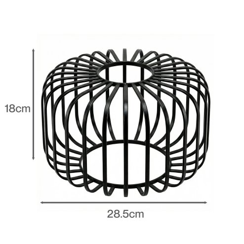 Emitto Industrial Ceiling Pendant Light Shade Black Metal Cage Lamp Shade 28.5cm